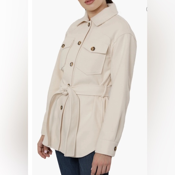 🎉HP🎉Dolce Cabo Short Flannel Trench Coat. Ladies Med. - Picture 3 of 13